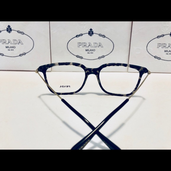Prada Eyeglasses Matte Havana Gray w/Gold New 53mm - Picture 4 of 8